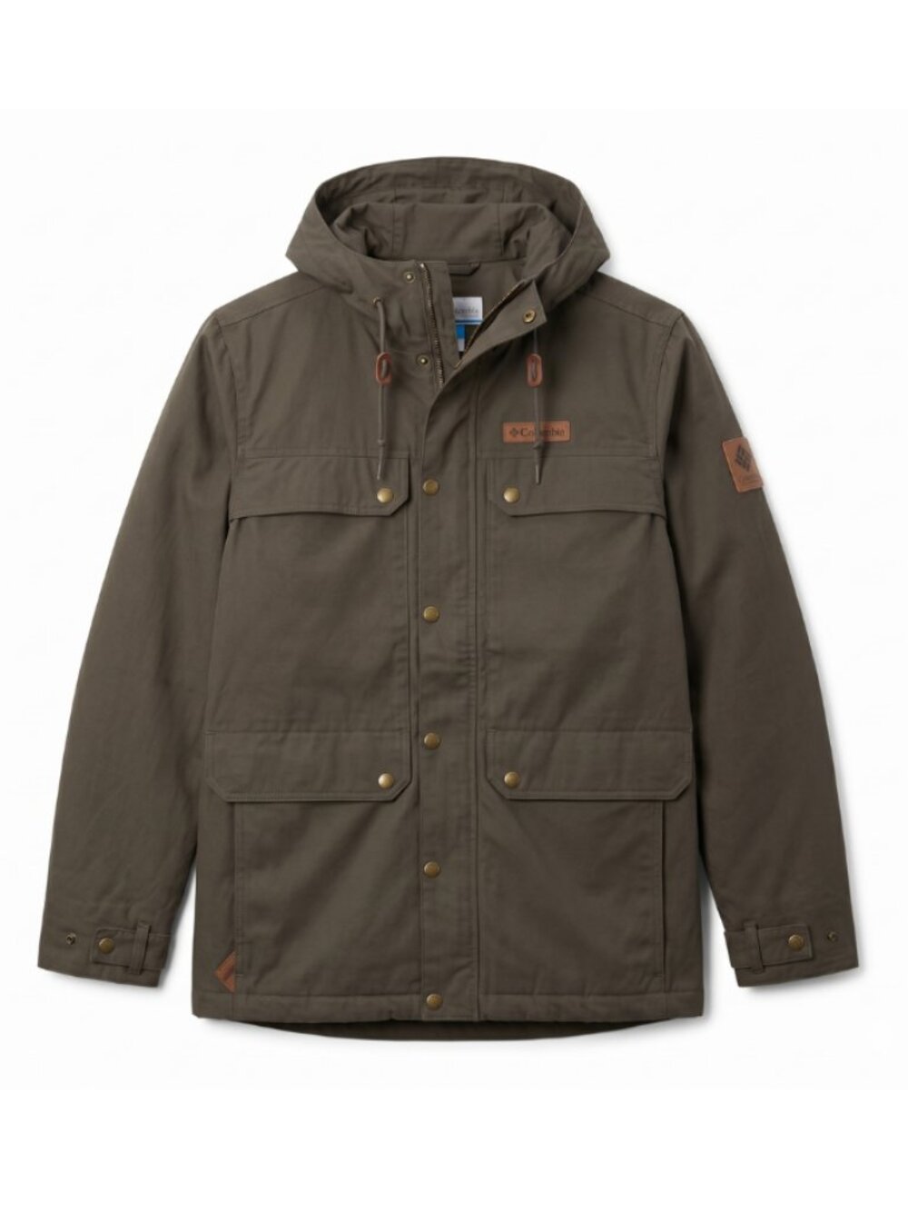 Columbia Brown Hooded Military Field Jacket Size S